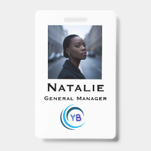 Simple Business Logo And Employee Title Name ID Badge