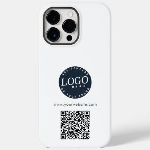Simple Business Logo and QR Code Custom Case-Mate iPhone 14 Pro Max Case