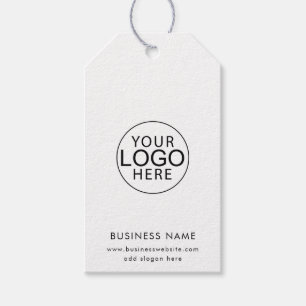 Simple Business Logo and QR Code Custom Gift Tags