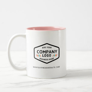 Simple Business Logo and Website Custom Corporate Two-Tone Coffee Mug