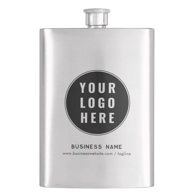 Simple Business Logo and Website Custom Hip Flask (Front)