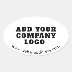 Simple Business Logo and Website Modern Custom Oval Sticker