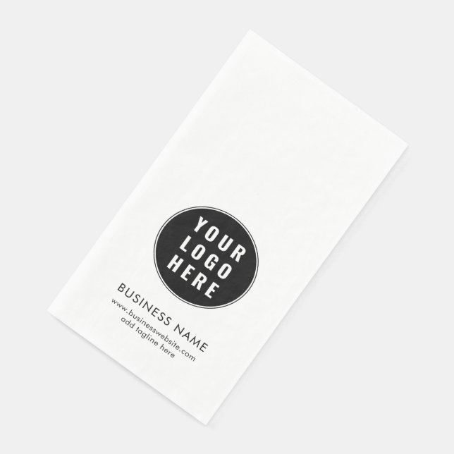 Simple Business Logo and Website Promotional Napkin (Corner)
