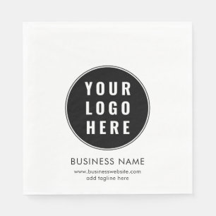 Simple Business Logo and Website Promotional Paper Napkin
