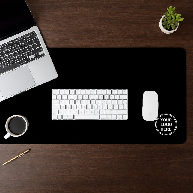 Simple Business Logo Black Desk Mat (Creator Uploaded)