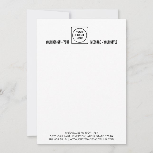 Simple Business Logo Branding Note Card (Front)
