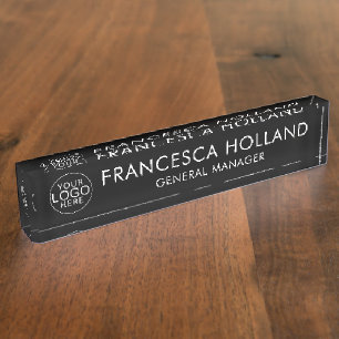 Simple Business Logo Company Boss Custom Nameplate