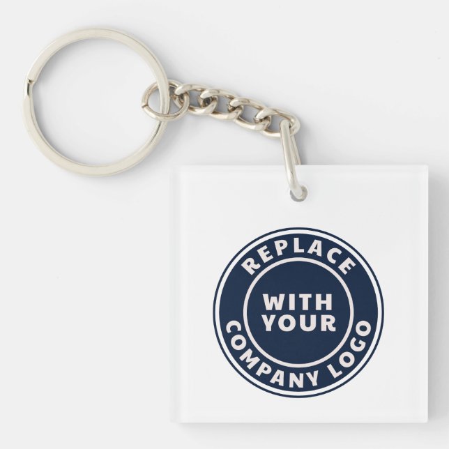 Simple Business Logo Corporate Employees Custom Key Ring (Front)