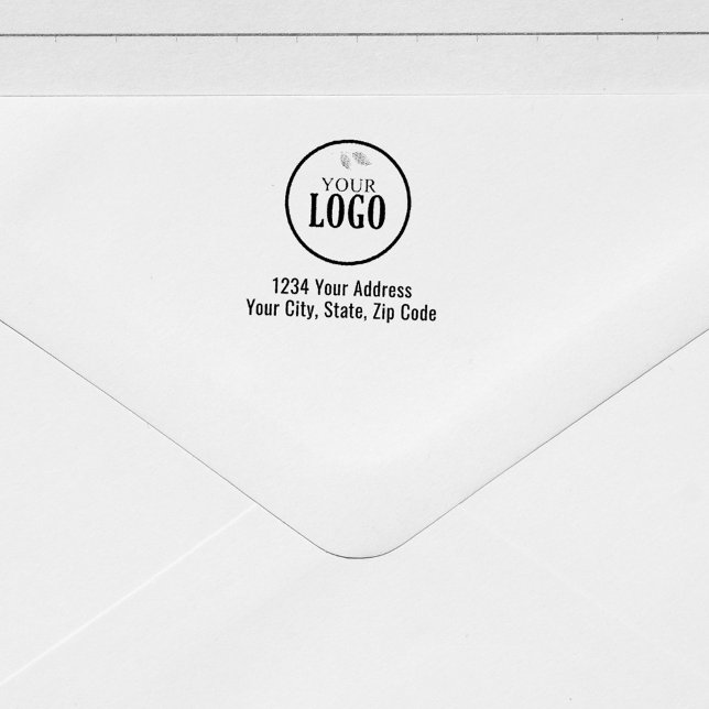 Simple Business Logo Custom Return Address Self-inking Stamp (Simple add your logo business return address stamp.)