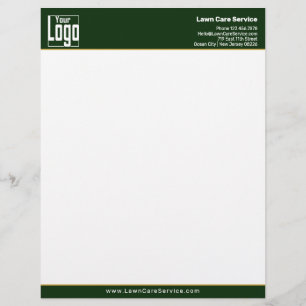 Simple Business Logo Dark Green Custom Letterhead
