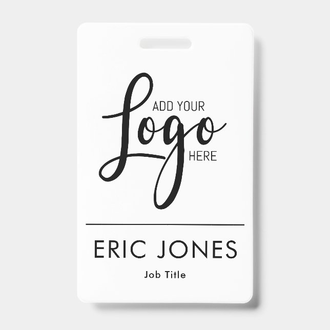 simple BUSINESS LOGO employee ID identification Badge (Front)