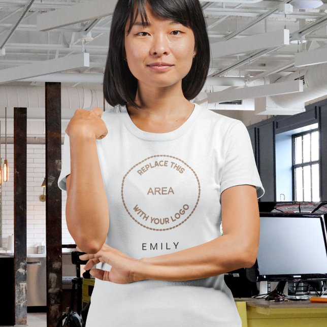 Simple Business Logo Employee Name  T-Shirt (Creator Uploaded)