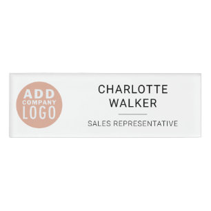 Simple Business Logo Employees Custom Name Tag