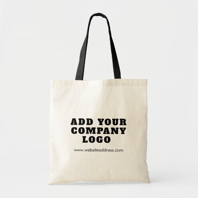 Simple Business Logo Employees Custom Tote Bag (Front)
