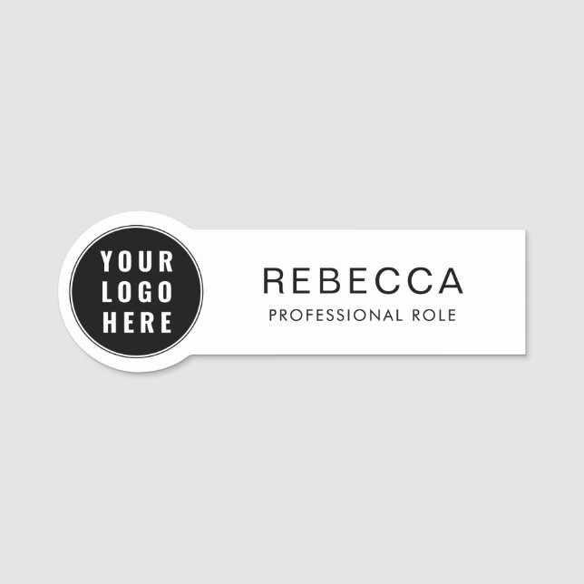 Simple Business Logo Employees Name Custom Tag (Front)