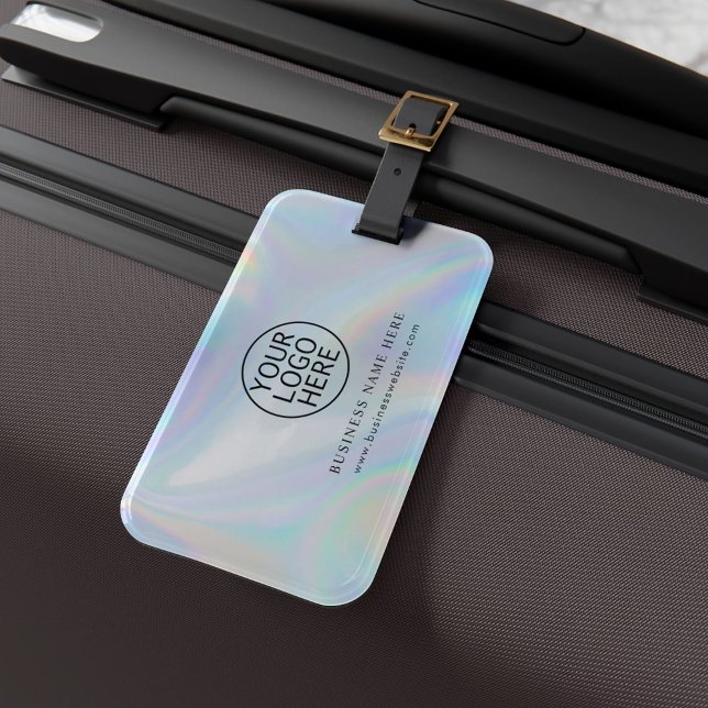 Simple Business Logo Iridescent Employees Custom Luggage Tag (Simple Business Logo Iridescent Employees Custom Luggage Tag)
