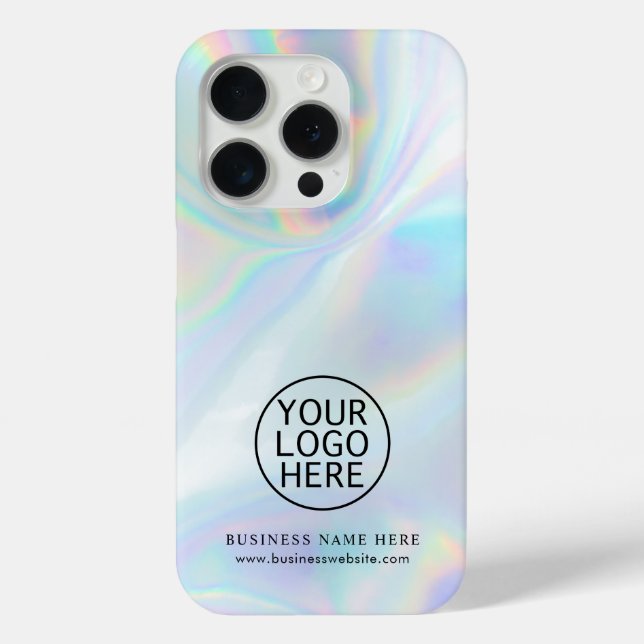 Simple Business Logo Iridescent Employees Swag Case-Mate iPhone Case (Back)