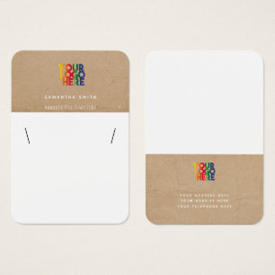 Simple Business Logo Kraft Necklace Display Card