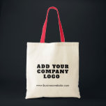 Simple Business Logo Matching Promotional Tote Bag<br><div class="desc">Add your brand logo and website url that's perfect to passively advertise your new or established business. Perfect for trade shows or showroom attendees and receptionists during a corporate event. Available in other handle colors. No minimum order quantity and no setup fee required. Order as many or as fewer as...</div>