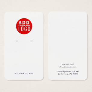 Simple Business Logo Modern Earrings Display Card