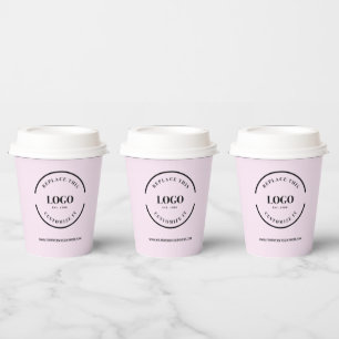 Simple business logo Modern professional Pink Paper Cups