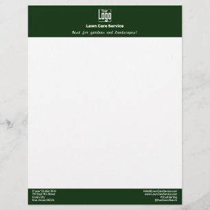 Simple Business Logo Name Motto Green Custom Letterhead