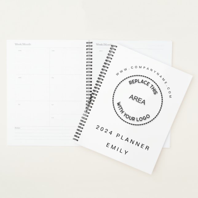 Simple Business Logo Name Website White 2024 Planner (Display)