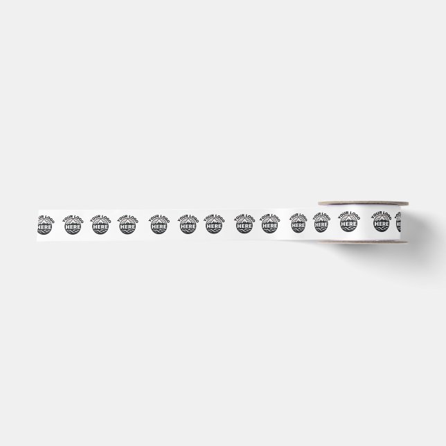 Simple Business Logo Pattern Satin Ribbon (Front)