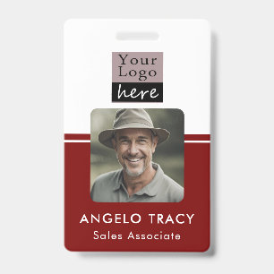 Simple Business Logo Photo Name Badge ID Badge