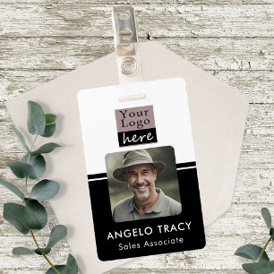 Simple Business Logo Photo Name Badge ID Badge