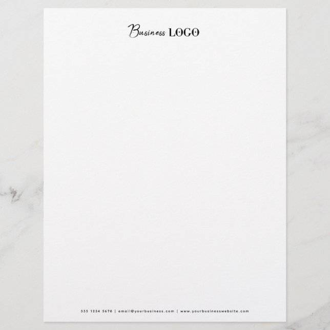 Simple Business Logo Professional Letterhead (Front)