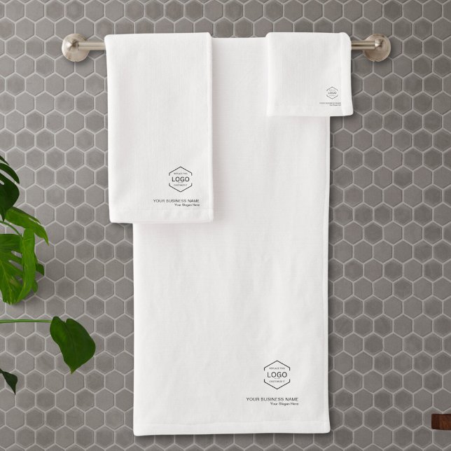 Simple Business Logo Promotional Marketing Bath Towel Set (Creator Uploaded)
