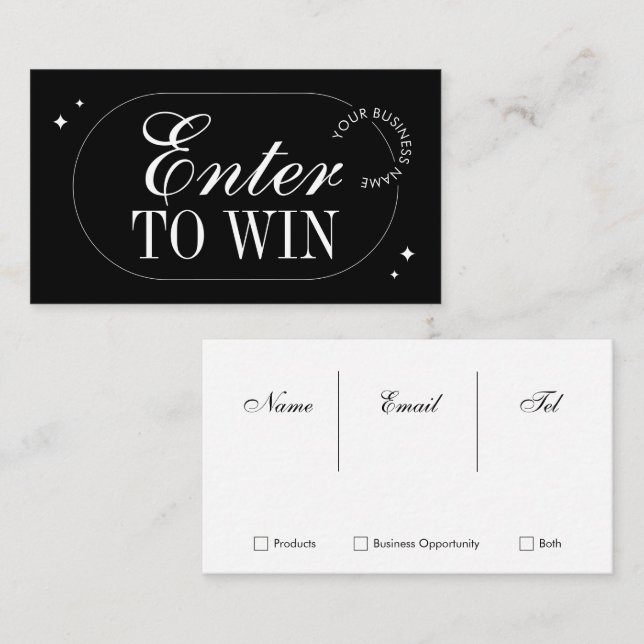 Simple Business Logo Raffle Enter to Win Ticket (Front/Back)
