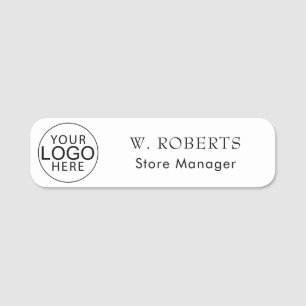 Simple Business Logo Retail Staff Custom Name Tag