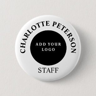 Simple Business Logo Staff Name Tag Custom 6 Cm Round Badge