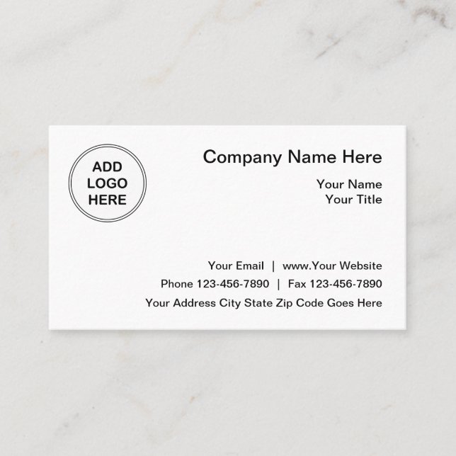 Simple Business Logo Template Card (Front)