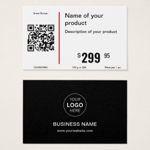 Simple Business Logo Text and QR Code Price Tags
