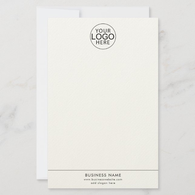 Simple Business Logo Website Custom Stationery (Front)