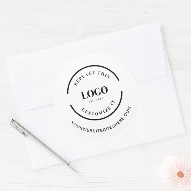Simple Business logo Website Simple Product Classic Round Sticker (Envelope)