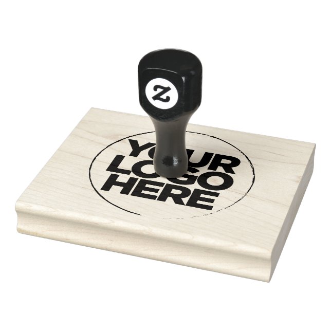 Simple Business Logo Wooden Large Rubber Stamp (Stamp)