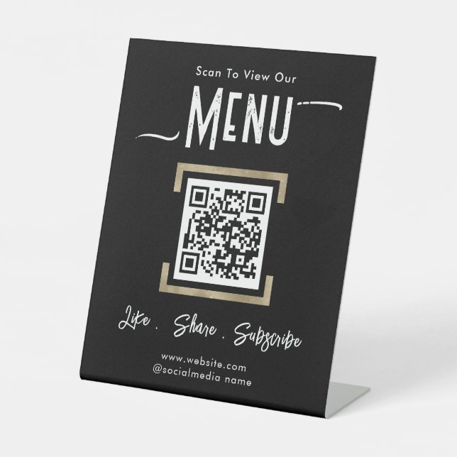 Simple Business Menu Connect Pedestal Sign (Front)