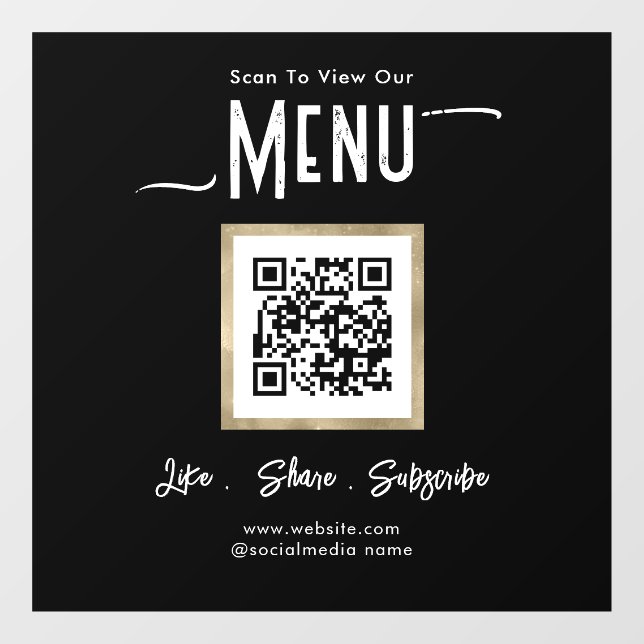 Simple Business Menu Connect  Window Cling (Sheet)