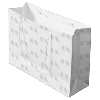 Simple Business Monogram White Background Large Gift Bag