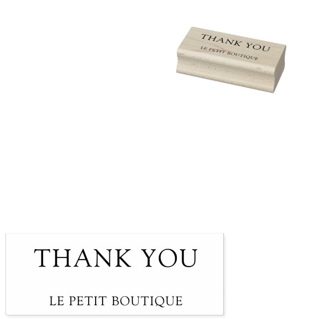 Simple Business Name Thank You Rubber Stamp (Stamped)