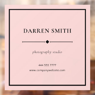 Simple Business Office Frame Pink Window Decal