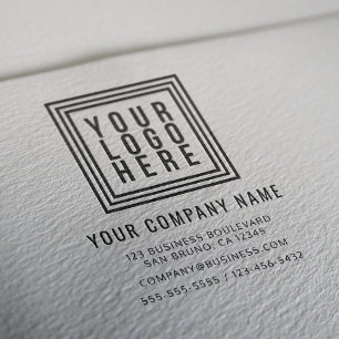 Simple Business or Company Logo Return Address Rubber Stamp