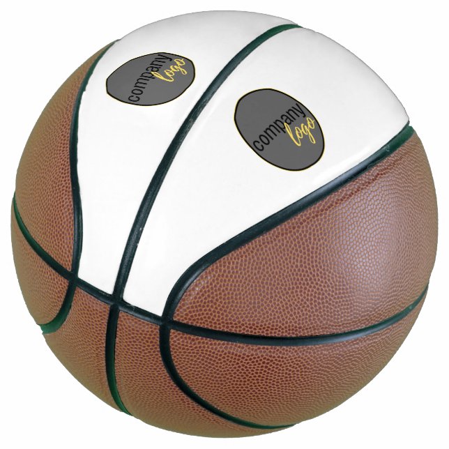 SIMPLE BUSINESS OWN LOGO COMPANY BRANDING WHITE BASKETBALL (Angled)