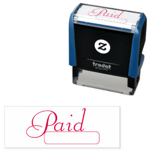 Simple Business Paid Text Personalise Self-inking Stamp