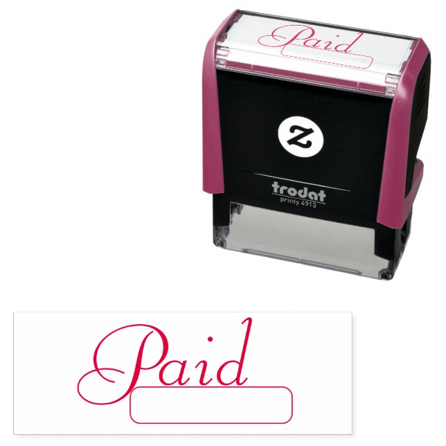 Simple Business Paid Text Personalise Self-inking  Stamp (In Situ)