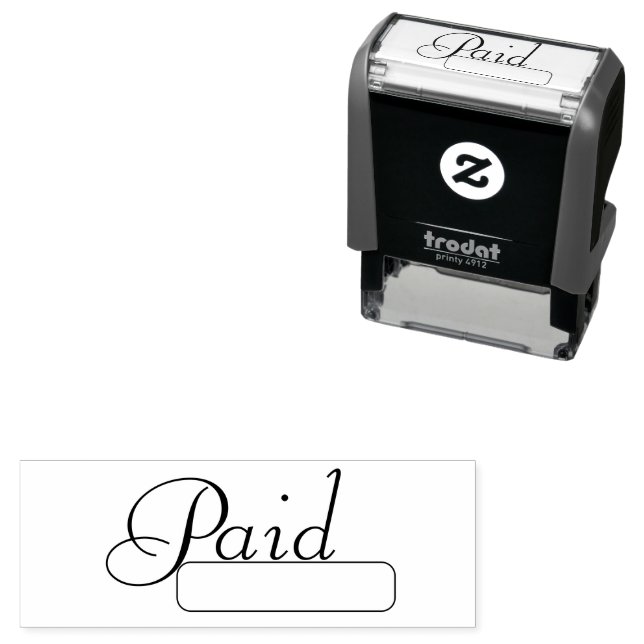 Simple Business Paid Text Personalise Self-inking  Stamp (In Situ)
